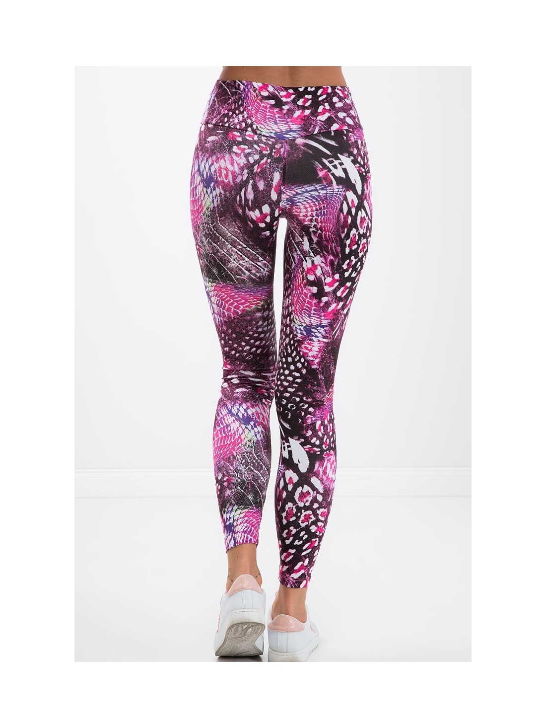 Amaranth sports leggings with patterns H1001 - Online store - Boutique